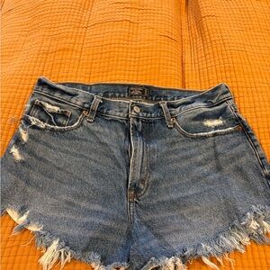 Abercrombie & Fitch Frayed Hem Jean Shorts